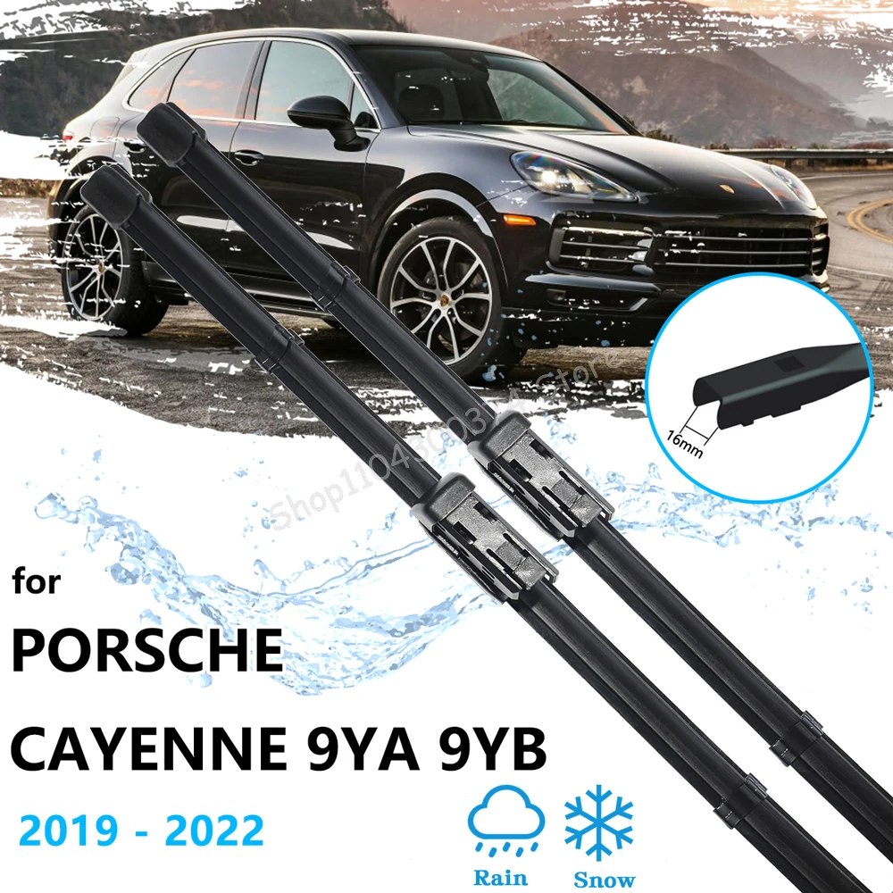 

For Porsche Cayenne 9YA 9YB MK3 2019 2020 2021 2022 Frameless Wiper Blades Front Windows Windscreen Windshield Car Accessories