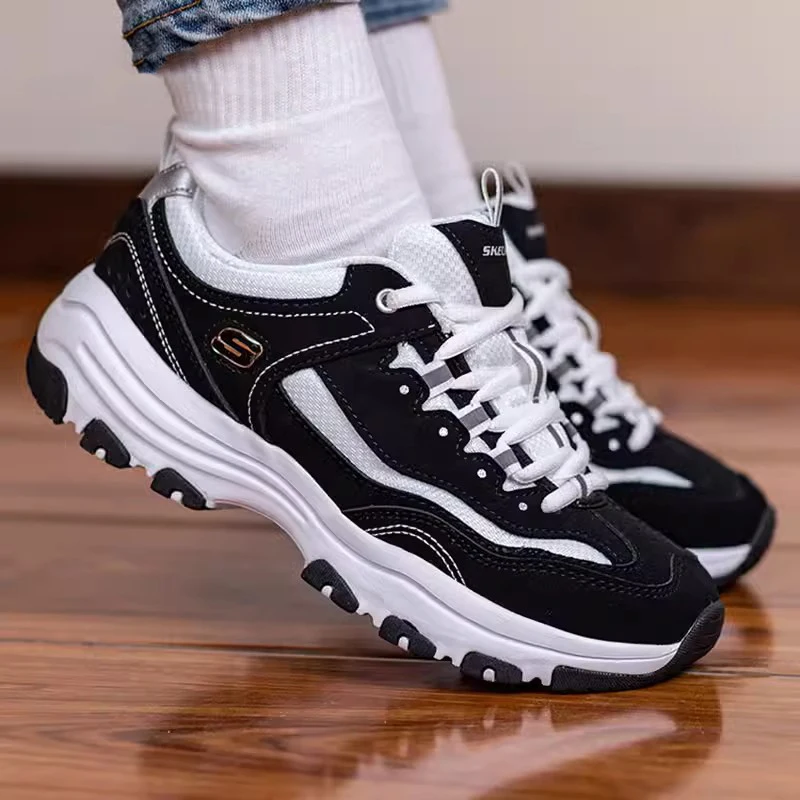 

Skechers Women's sneakers Fashion Casual shoes Retro shock-absorbing Panda shoes