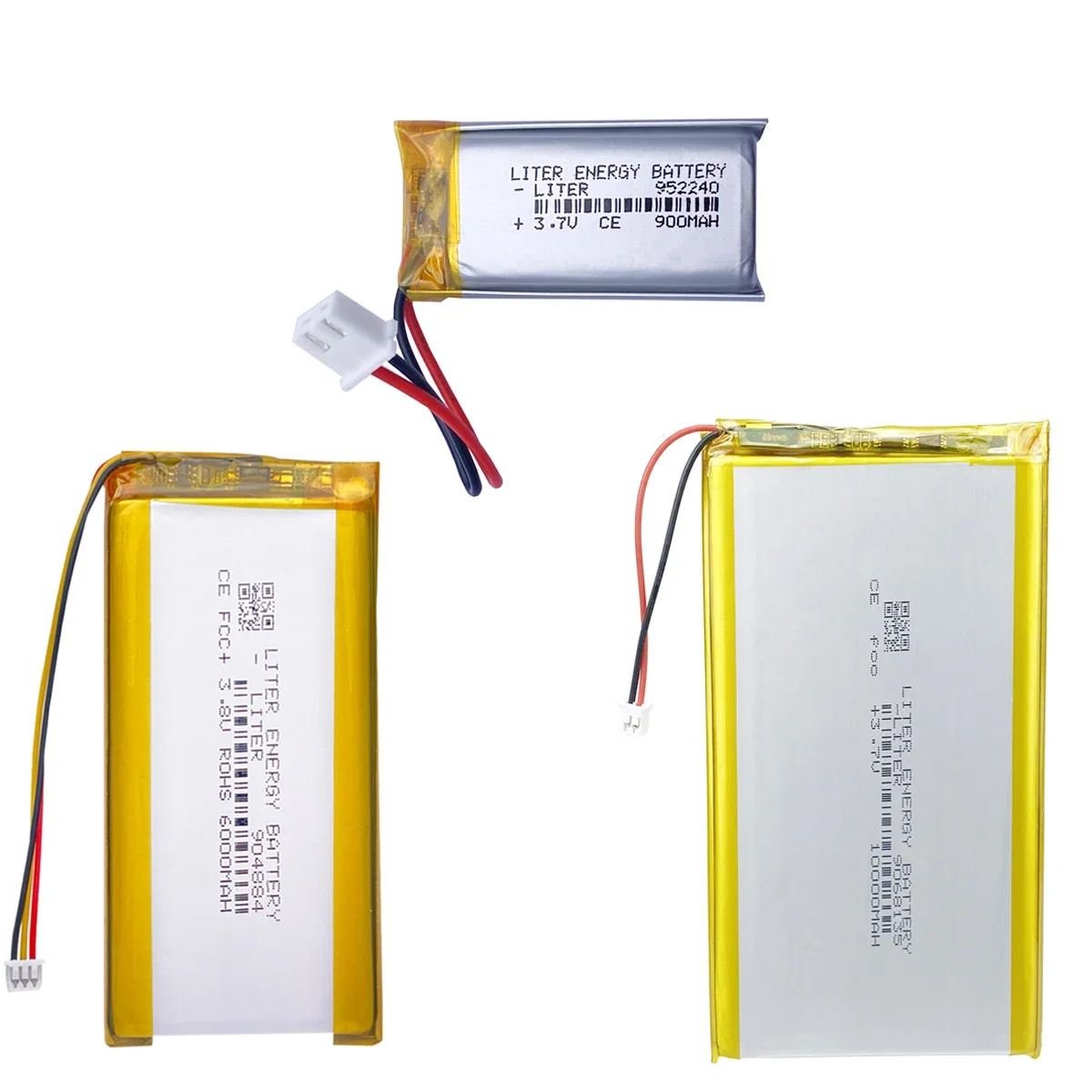 3.7V Lithium Polymer Rechargeable Battery Li Ion Cell for  MP4 MP5 GPS Bluetooth Speaker USB Fan Mouse Massager With connector