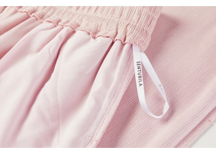 SENTUBILA Damen-Langhose, Strick, dick, gerade geschnitten, lässig, elastisch, hohe Taille, Jogginghose, Damenbekleidung 153K80276 – Detail 34