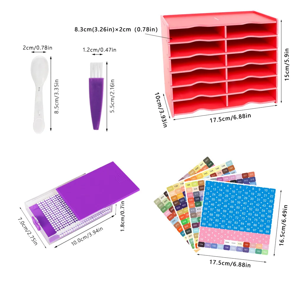 12 siatek szuflada malowanie diamentowe narzędzie artystyczne taca z wieszakiem DIY mozaika haft diamentowy Tary 5D ręcznie robione rękodzieło