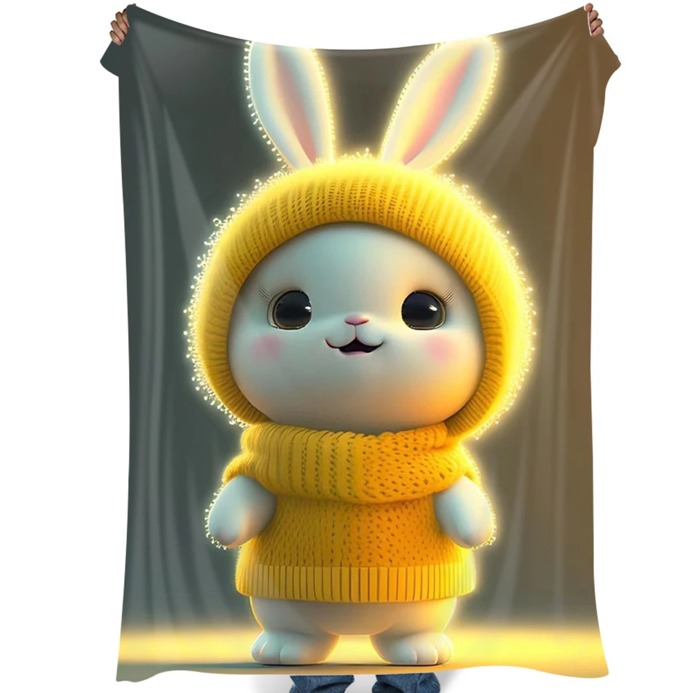 Cartoon zodiac rabbit flannel blanket bed sheet children adult soft blanket air conditioning blanket spring fluffy blanket