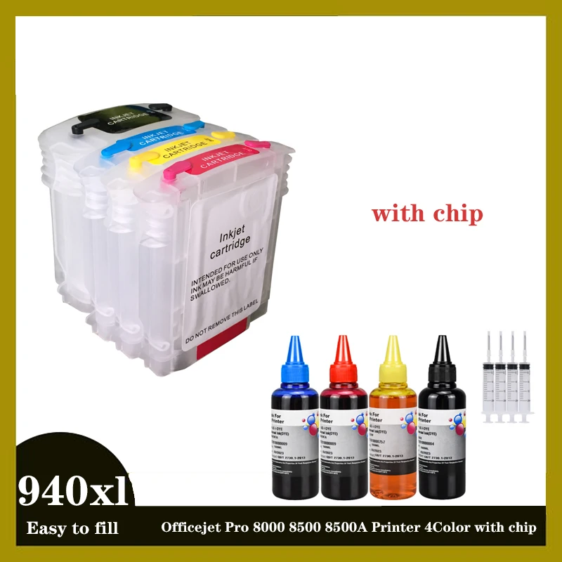 Einkshop HP940XL HP940 Ink Cartridge for HP 940XL (940 XL) For HP OfficeJet Pro 8000 8500a 8500 4Color with chip