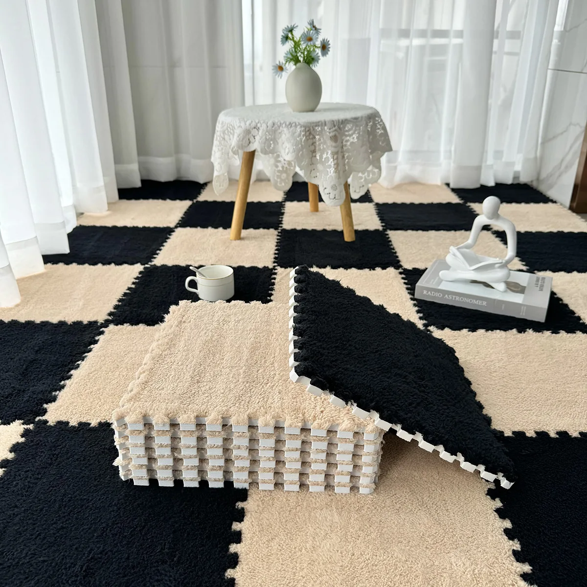 Baby Soft Plush Warm Carpet Children\'s Room Play Mat EVA Foam Living Room Bedroom Patchwork Mat Anti-slip and Anti-vibration Pad