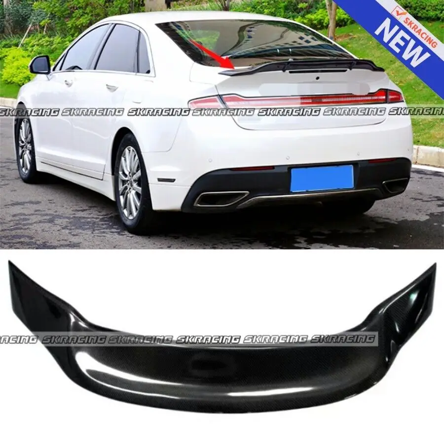 Car Accessories For Lincoln MKZ 2015-2020 Real Carbon Fiber Rear Tail Trunk Spoiler Wing Lip Trim