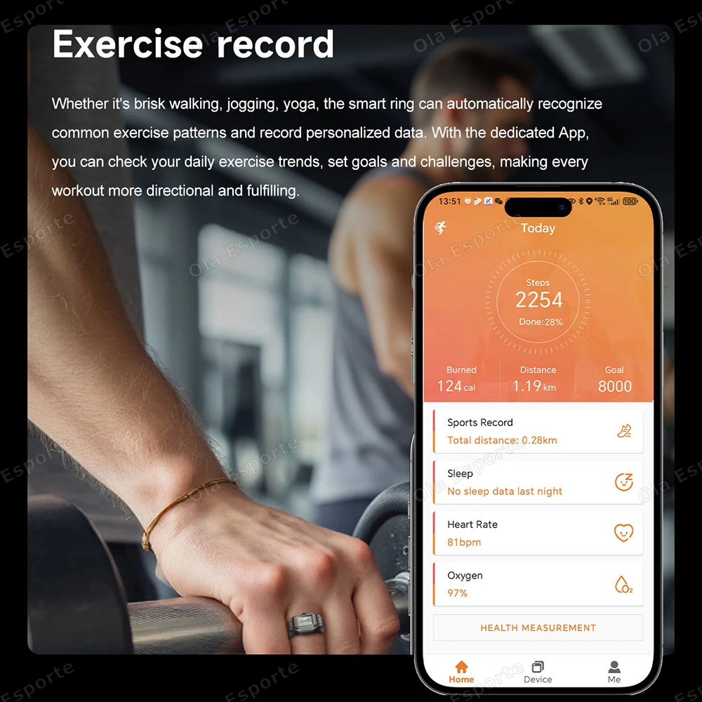 ساعة كوارتز جديدة + حلقة ذكية معدل ضربات القلب الأكسجين في الدم مراقبة النوم عرض الوقت/التعديل مقاوم للماء الرياضة smartring الرجال