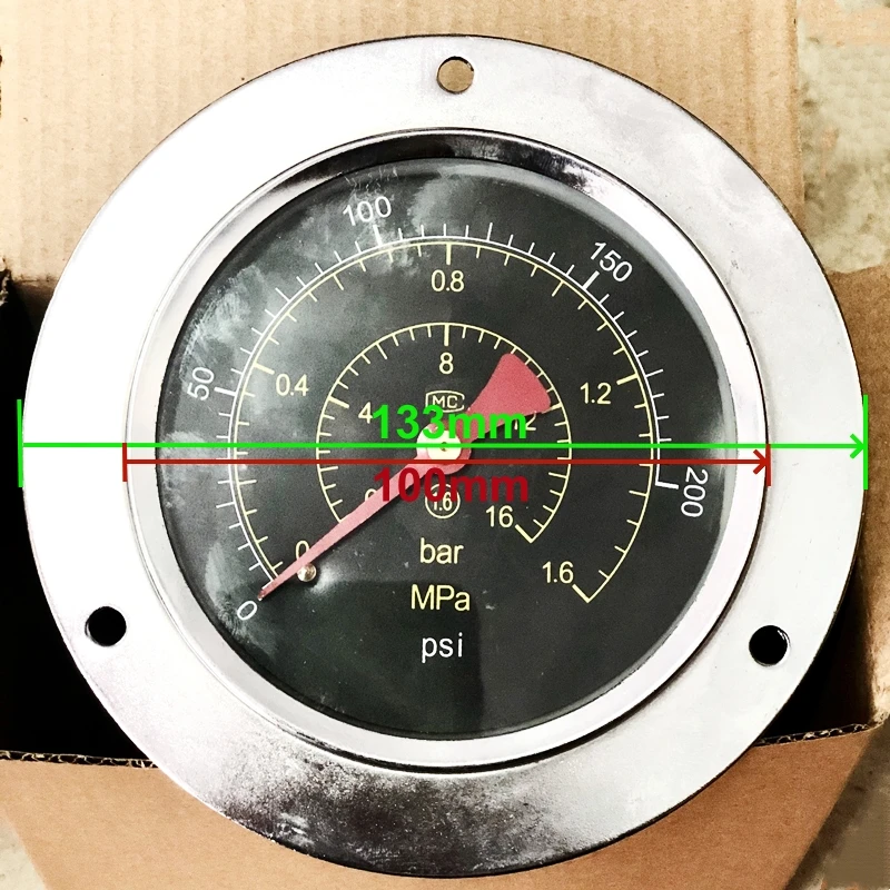 100mm Pressure Gauge for Fuel Injection Pump Test Bench Spare Part 0.25 0.6 1.6 6MPA Pressure Meter