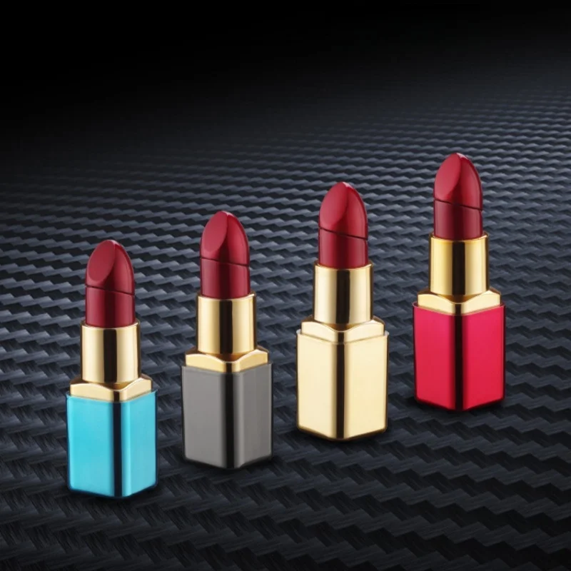 

Creative Lipstick Shape Lovely Cigarette Lighters Open Flame Butane Gas Free Fire Flint Lighter Lady's Smoking Christmas Gifts