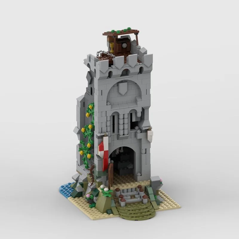 

MOC building block toys, medieval abandoned tower models, fortress models, creative festival gift ornaments, suitable for all en