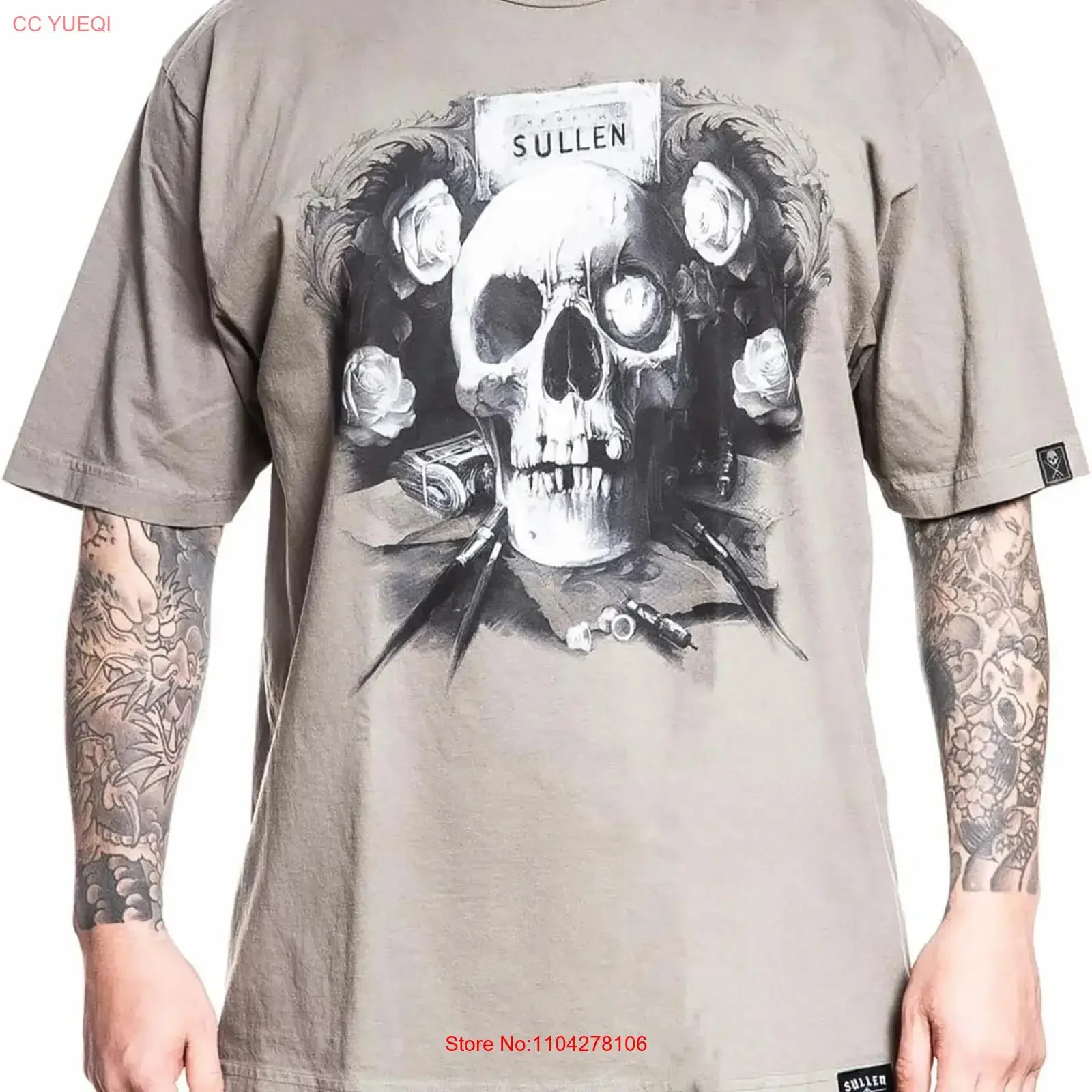 Sullen Men's Immortal  One Ton T shirt Relaxed Fit Heavy Weight vintage Washed Versatile Stretched Unisex Slightly