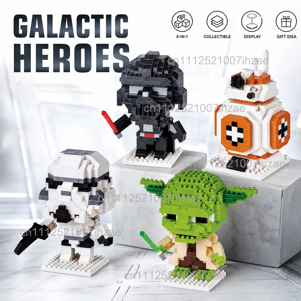 DIY Micro Building Blocks Set Cartoon Mini Block Darth Vader lega Character General Griffith Anime Action Figure Model Dolls Toy