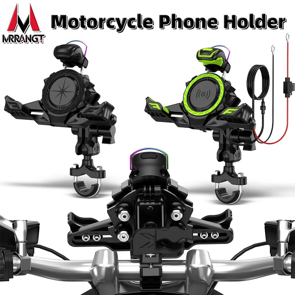 

MRRANGT Motorcycle Outdoor Shock Absorbing Mobile Phone Holder Triangles Fixed Holder Charging Navigation Holder For Kawasaki