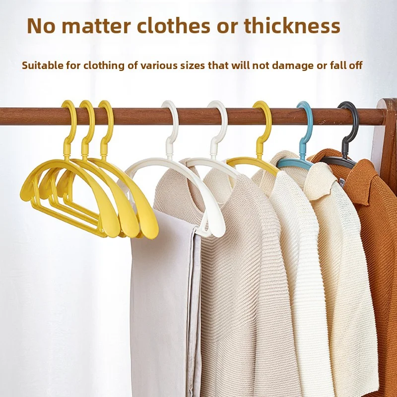 YM شماعات سميكة غير قابلة للانزلاق مع زوايا مكافحة الكتف رف الملابس المنزلية الكتف خالية من البلاستيك معلقة يدعم الملابس #6