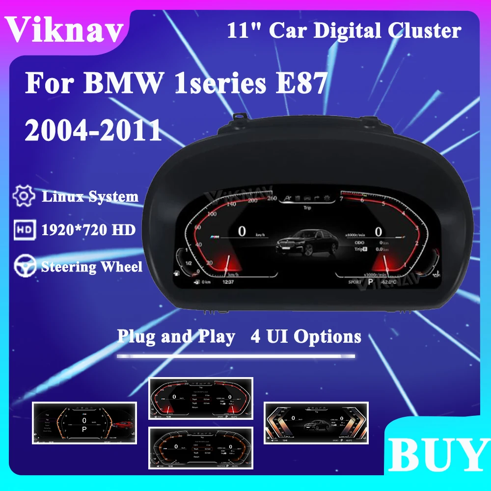 Viknav For BMW 1series E87 2004-2011 Latest Car Digital Instrument Cluster Speedometer Dashboard Virtual LCD Display Gauge Panel