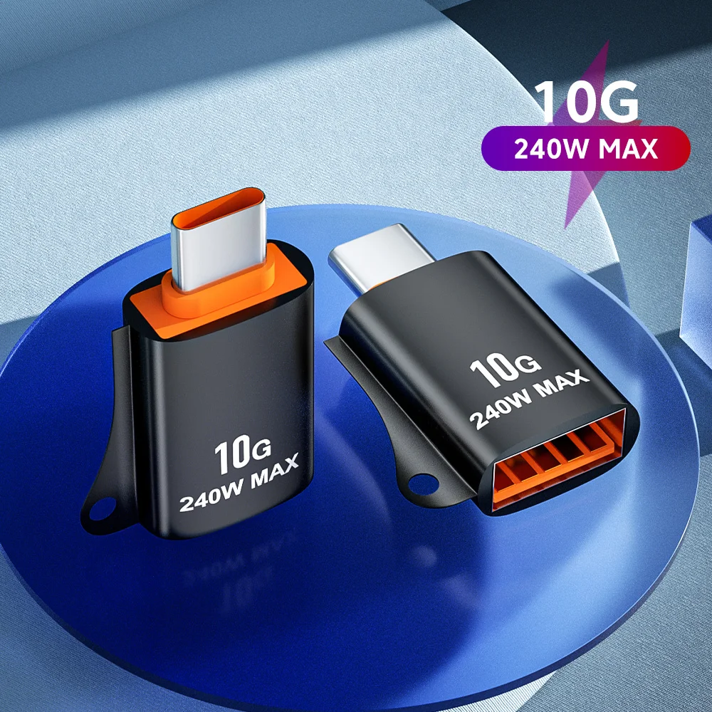Elough-Adaptador USB 3,0 OTG a tipo C, convertidor macho a hembra, carga rápida para iPhone 15, Macbook y Xiaomi, 10A