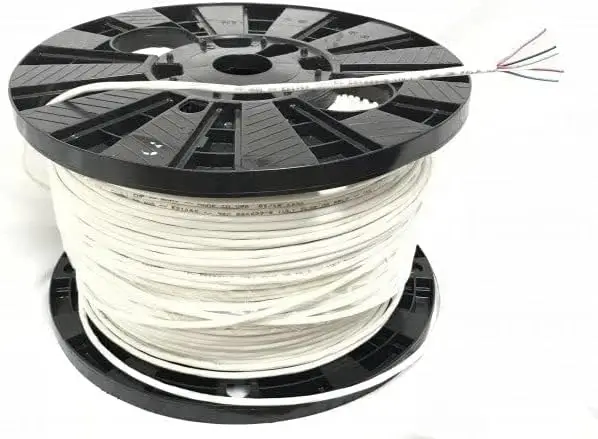 22 awg 4コンダクターシールドプレナムケーブル、セキュリティ、アラーム、アクセス制御、サウンド用の白いcl3pジャケット-1000フィートのスプール