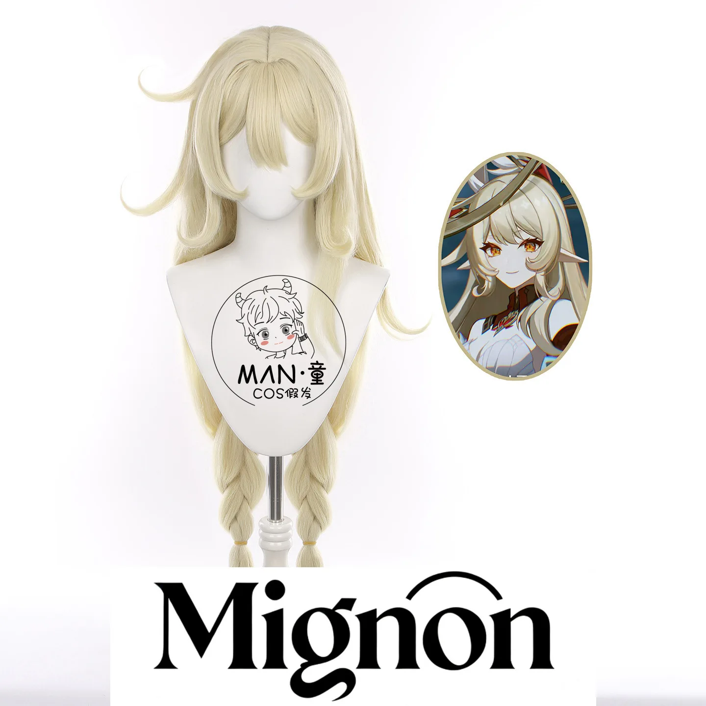 

Genshin Impact Алиса Косплей Парик Кожа Голови Топ Кукуруза Шелковый Двойной Хвост Коса Хэллоуин