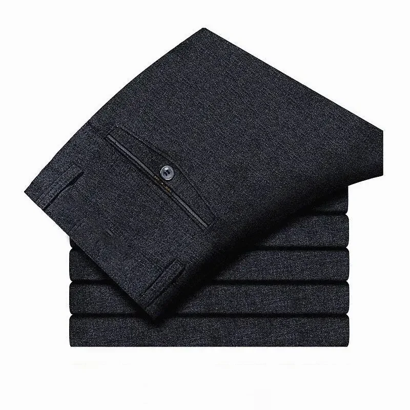 

Mens Suit Pants Loose Straight Formal Business Pants Men's Quick Dry Dress Pants Wrinkle Free Spring Summer