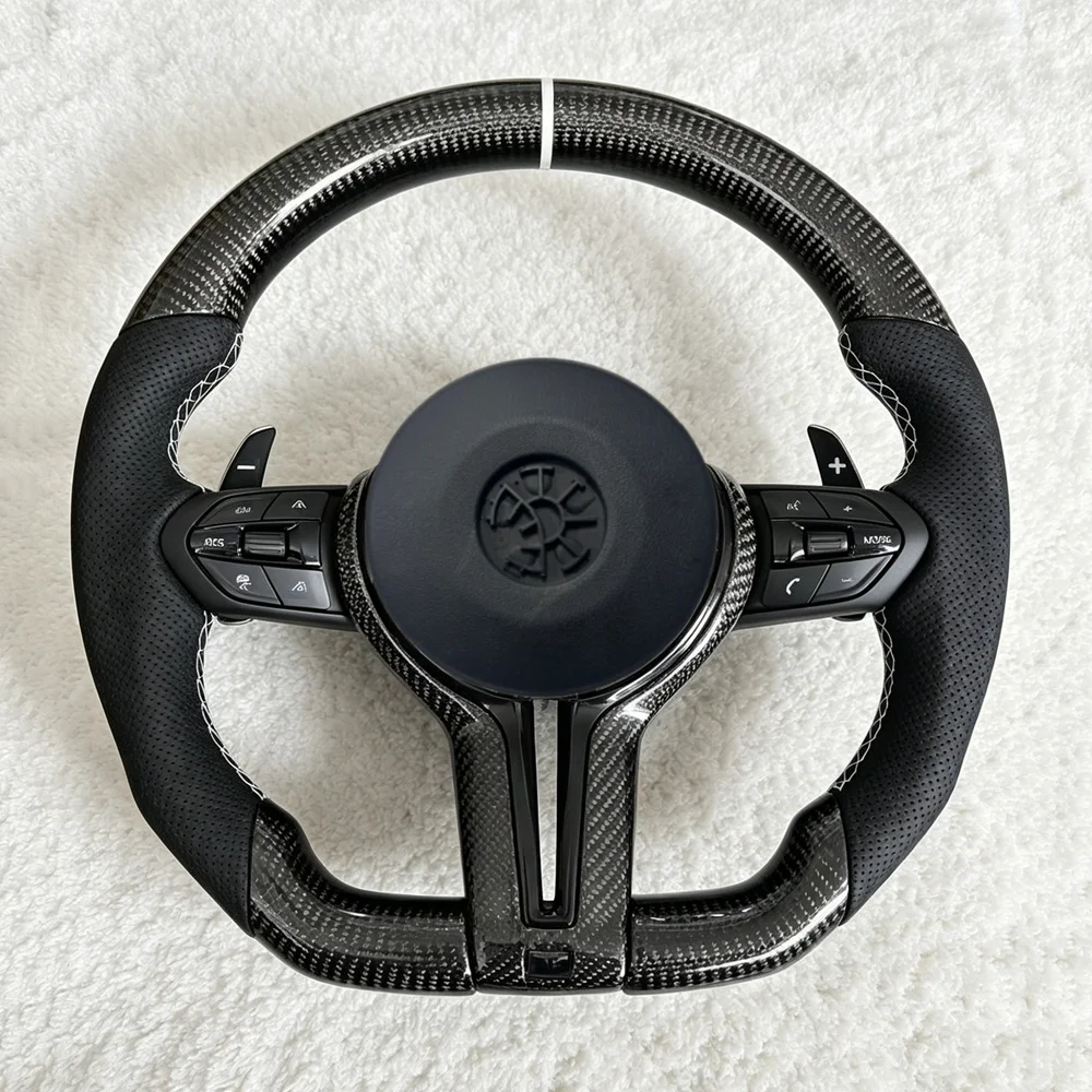 Custom Carbon Fiber M Sport Steering Wheel For BMW F01 F10 F11 F15 F16 F20 F22 F30 F32 F33 F34 F36 F48 F82 M3 M4 E90 E70