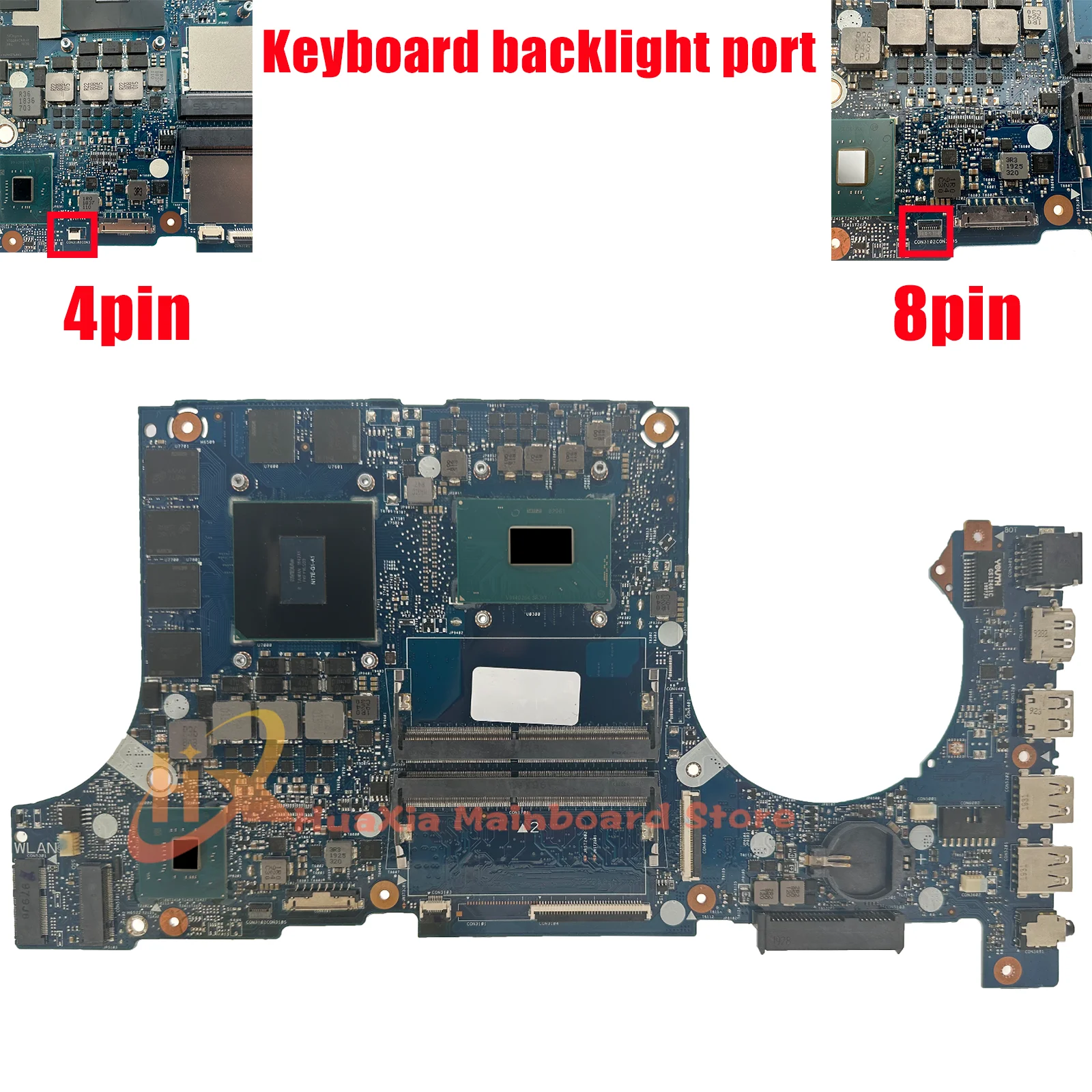 Imagem -04 - Placa-mãe do Portátil para Asus Fx505g Fx505gm Fx705g Px505g Mw505g Fx86f i5 i7 8ª Geração Gtx1060-v3g V6g