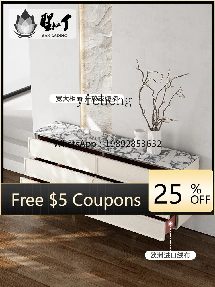 

ZZ Six Bucket Sideboard Cabinet Modern Minimalist Living Room Entrance Chest of Drawer Bedroom Tailstock Storage Cabinet