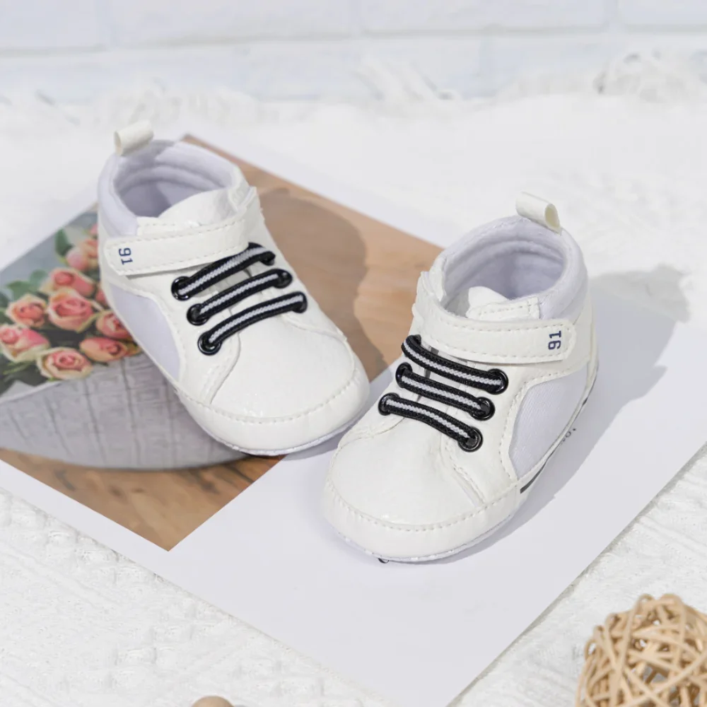 Sepatu bayi 0-12 bulan, sepatu bayi lelaki perempuan katun sol lembut anti selip kasual serbaguna