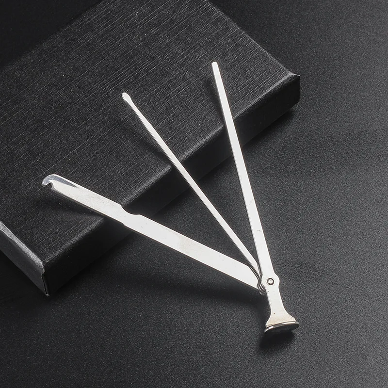 Stainless Steel 3-in-1 Folding Tobacco Pipe Knife, Smoking Reamer, Clean Tool, Needle Scraper, Soot, Multifunctional Gift