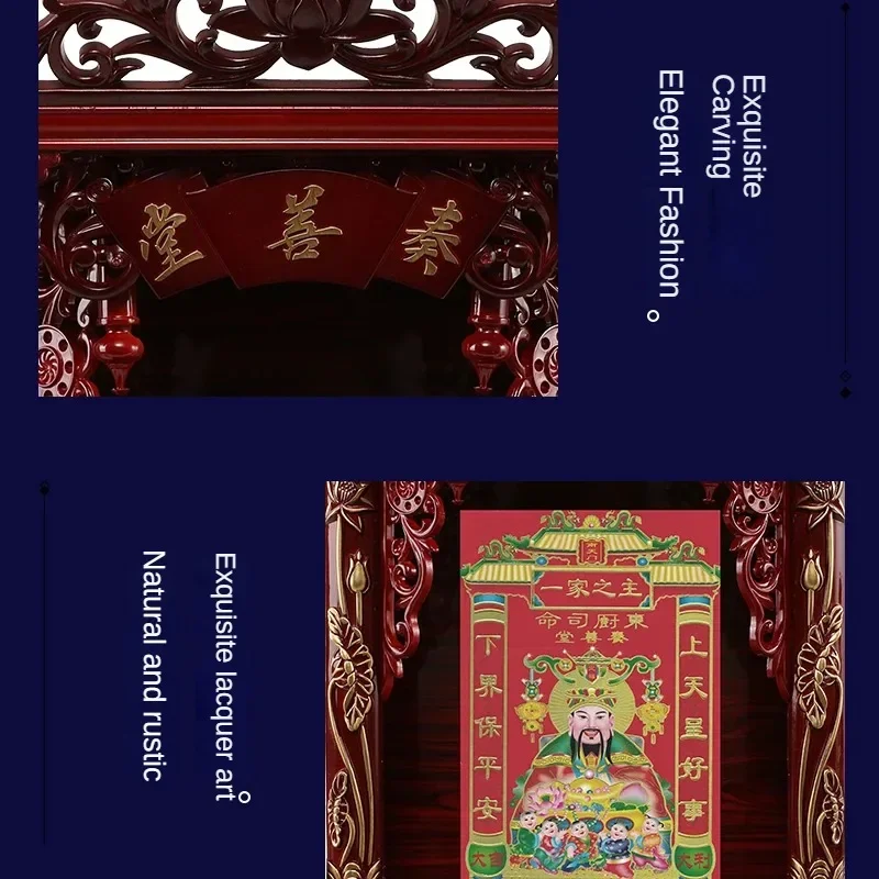 Kuil Dapur Terpasang Di Dinding Patung Dewa Kayu Altar Dekorasi Rumah Tradisional untuk Ruang Amal & Pengecilan Rohani