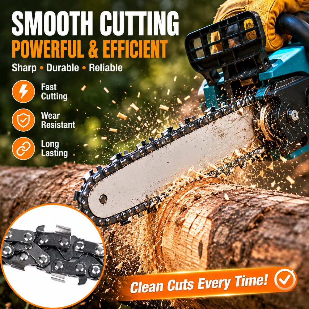 6/8 Inch Saw Chain Replacement 1/4 Pitch 37/45 Drive Links for Cordless Electric Chainsaw Garden Pruning Cutting Tool