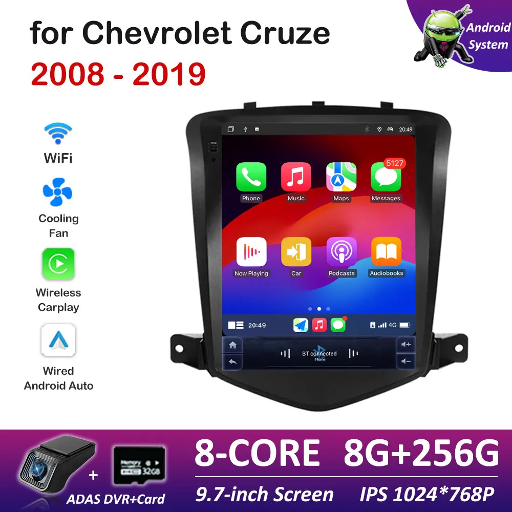 for Chevrolet Cruze 2008 2009 2010 2011 - 2019 Android Intelligent System Car Multimedia Radio Player GPS Navi Touch Screen WIFI