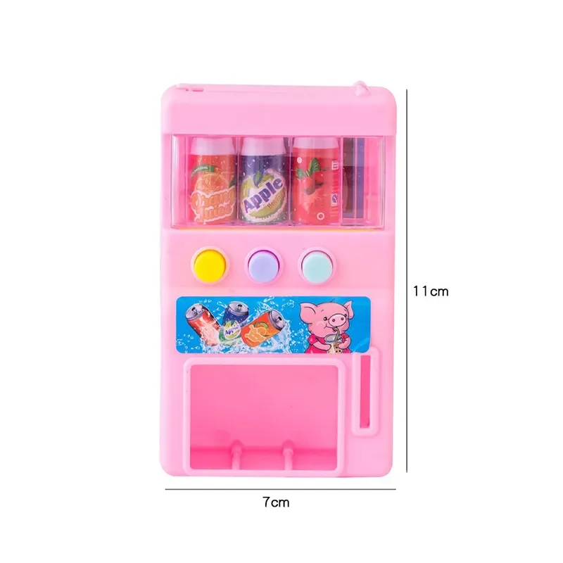 1PC Random color Kids Simulation Self-service Vending Machine with Mini Coins Drinks Play Toys