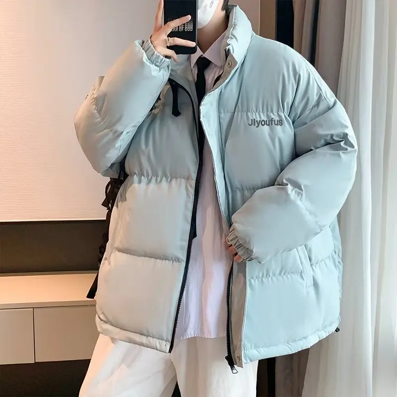 Bla American Workwear down Jaet Men's Winter Thiened Lightweight Cotton Coat Cleanfit Stand Collar Bread Sle Coat