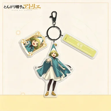 Fashion Anime Acrylic Key for Witch Hat Atelier Olruggio Qifrey Coco Charm Student School Bag Hanging Decoration Birthday Gift view 5