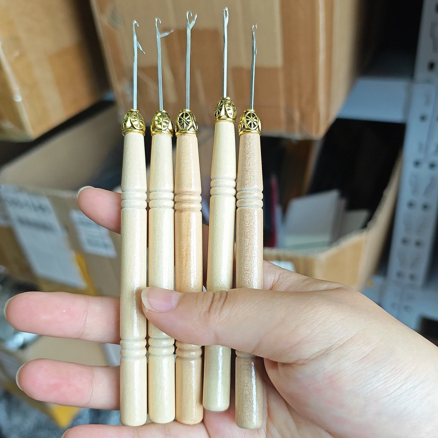 5PCS micro rings loop tool loop threader pulling needle used with hair plier and beads for human Hair Extension Installation