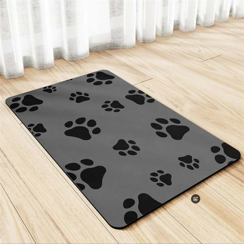 

Diatom Mud Pet Feeding Mat Absorbent Leather Floor Rug for Cats And Dogs Anti-Slip Waterproof Splash Proof Meal Pad for Dog Cage