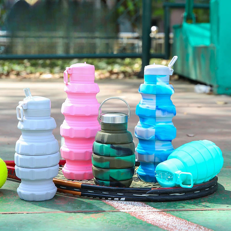 

New Collapsible Water Bottle BPA Free Silicone Collapsible Bottle Portable Outdoor Mountaineering Travel Cup