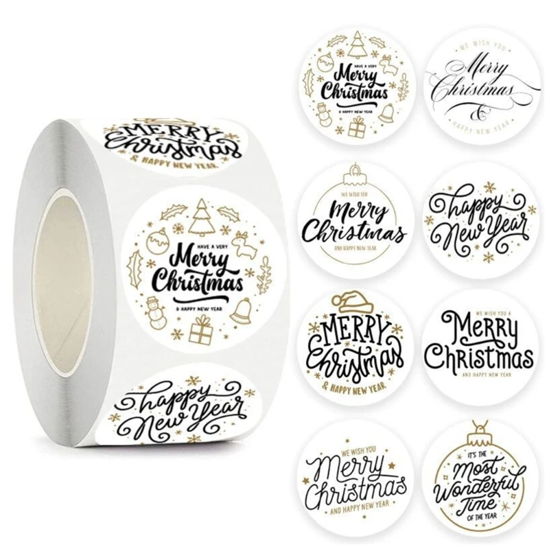 Merry Christmas Gift Sticker 5Sticker 500pcs Gift Packaging Decal Supplies for Kitchen Baking Cake Packaging Decal Dropship