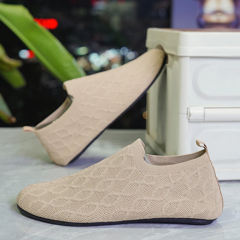YRZL رجل المتسكعون الصيف تنفس شبكة الانزلاق على أحذية الرجال خفيفة الوزن أحذية مشي غير رسمية المضادة للانزلاق أحذية مكتب مريحة #2