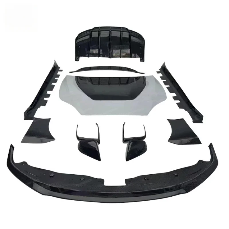 Suitable for Tesla Model S upgrade modification V-style dry carbon fiber front , rear lip, hood body kit