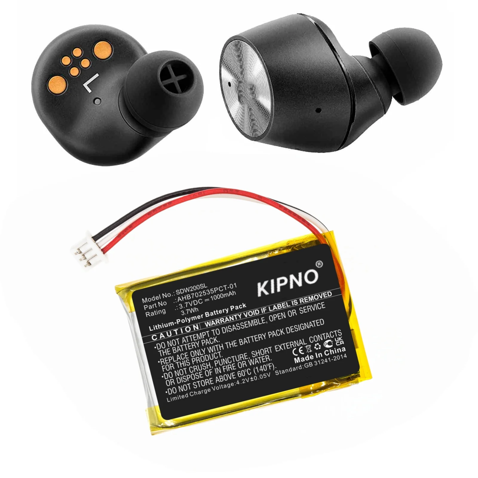 

1000mAh Headset Battery For Sennheiser Momentum 3 Wireless M3 Wireless M3AEBT MOMENTUM True Wireless AHB702535PCT-01 M3AEBTXL