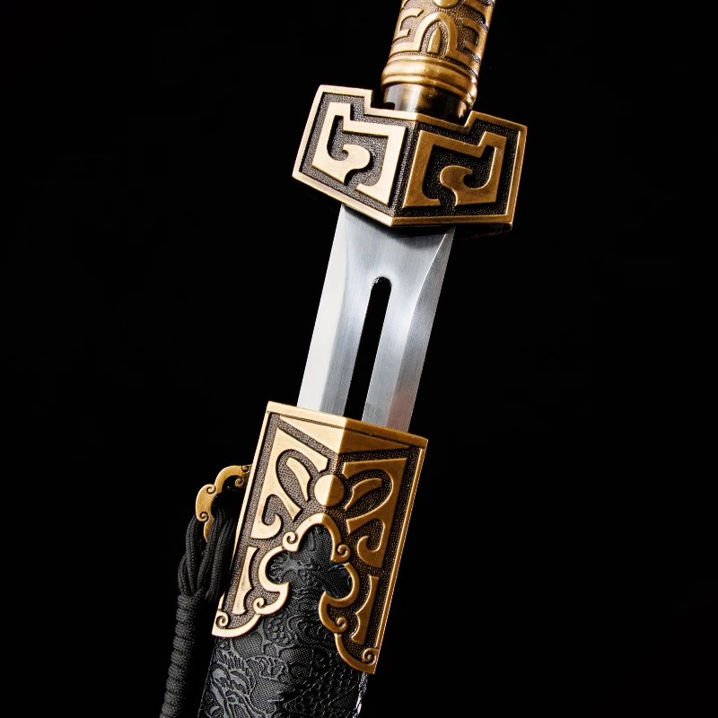Functional Chinese Metal Han Sword 1060 High Carbon Steel Blade Real Full Tang Sharp Ready Battle Samurai Swords Weapons Katanas - view 2