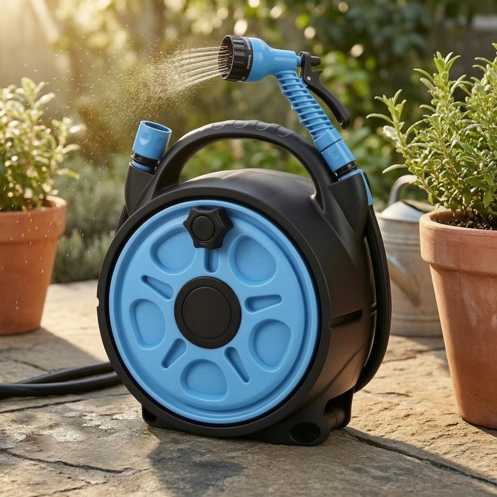 

Hose Reel Sprayer Adjustable Nozzle Car Wash Sprayer Handheld Spray Ergonomic Grip Outdoor Cleaning Gear Kink Resistant