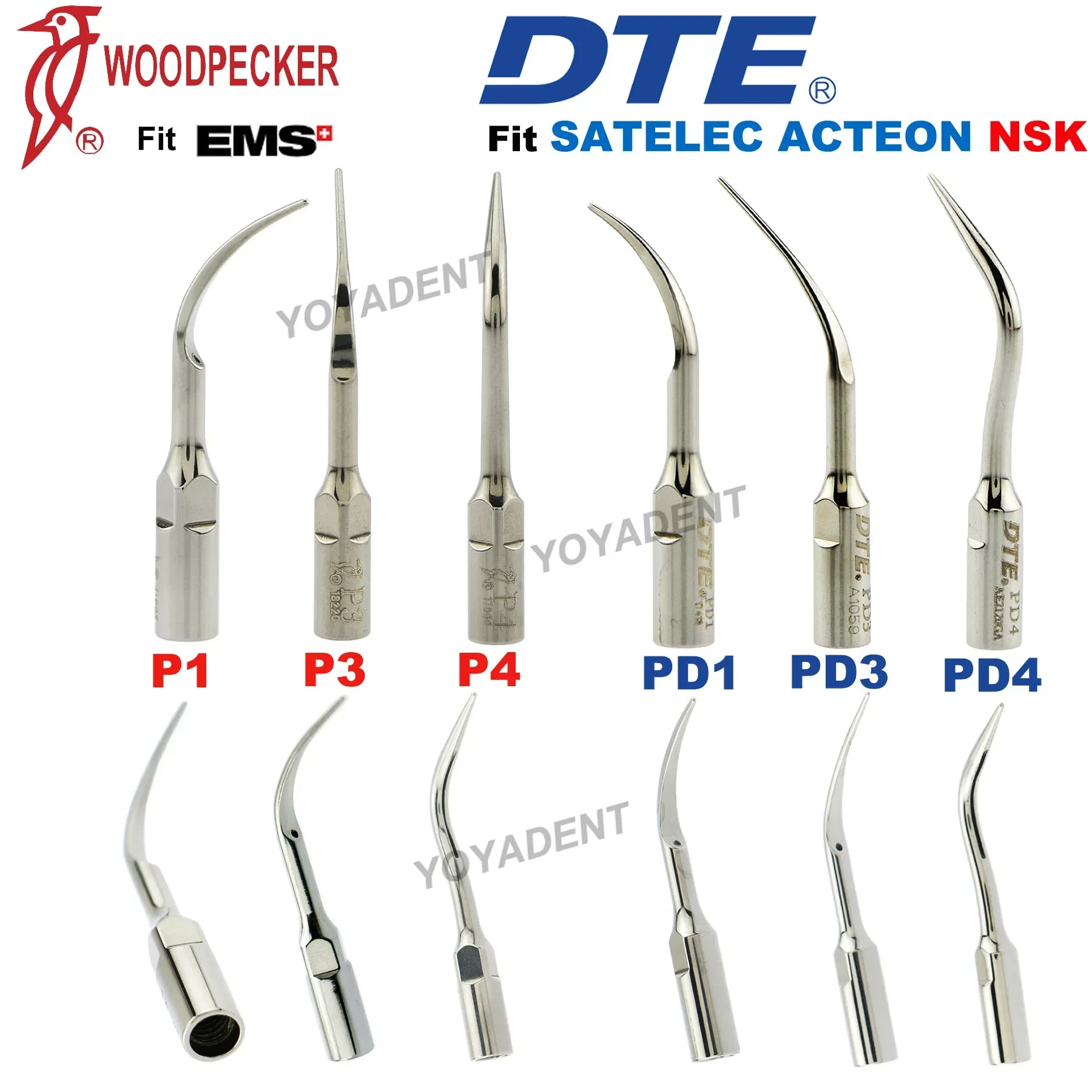 Woodpecker DTE Tips Dental Ultrasonic Scaler Tips Periodontics Tips Fit EMS NSK SATELEC ACTEON Scaler Handpiece Dentistry Tools