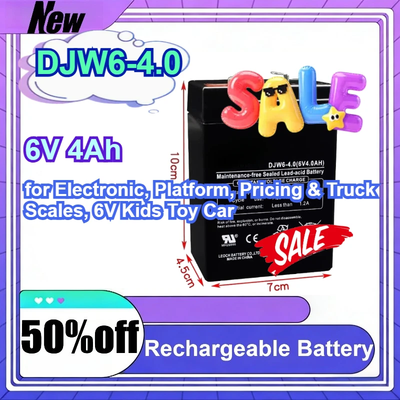 

DJW6-4.0 6V 4Ah Lead-Acid Battery for Electronic, Platform, Pricing & Truck Scales, 6V Kids Toy Car