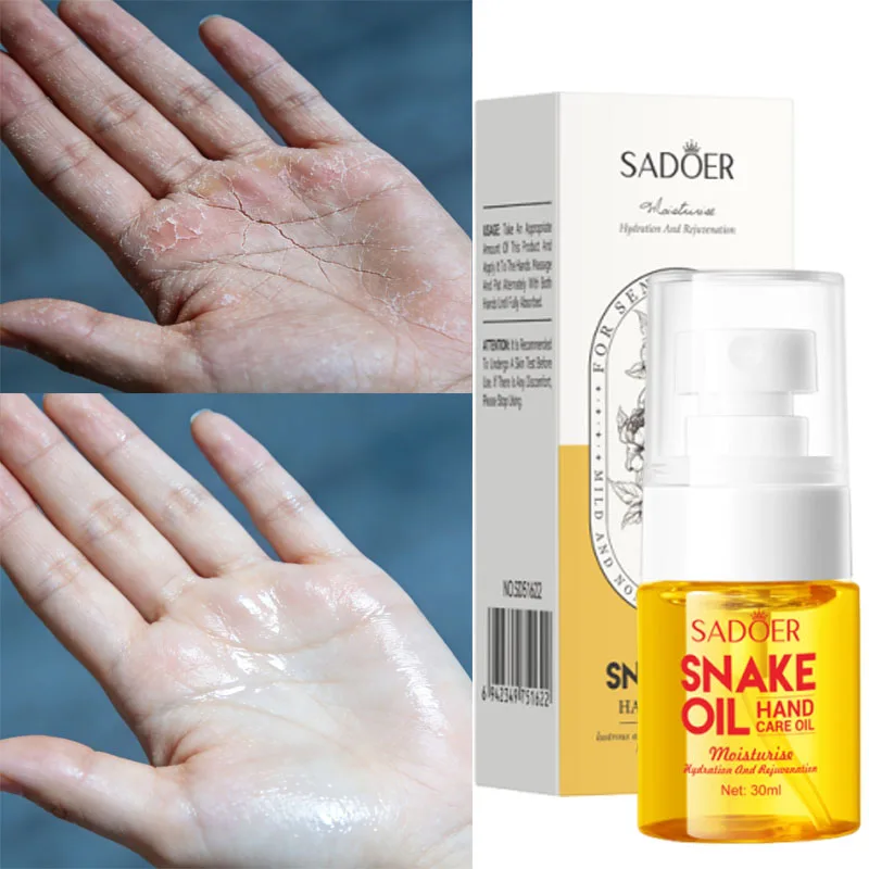 SADOER Snake Oil Hand Serum Moisturizing Hydrating Anti-Wrinkles Whitening Anti Drying Hand Cream Essence Hands Oil Skin Care