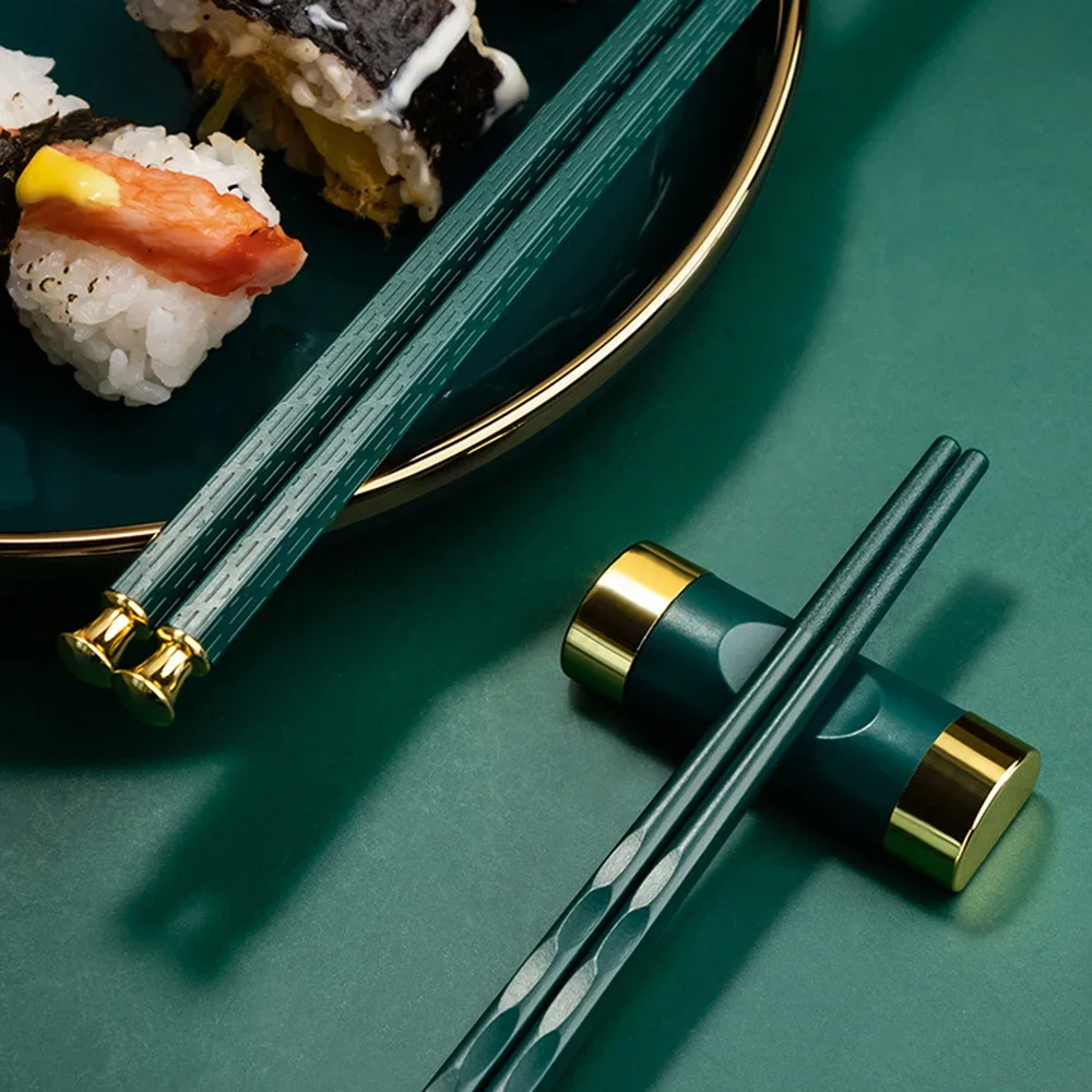 5Pair Reusable Korean Chopsticks Japanese Chinese Chopsticks Food Sushi Sticks Metal Alloy Tableware Palillos Chinos
