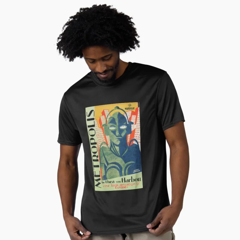 

Fritz Lang's Movie Metropolis 1st Edition German Sci-Fi Gift t shirt Cyberpunk Robot Maria Graphic Clothes Large size Tops S-6XL