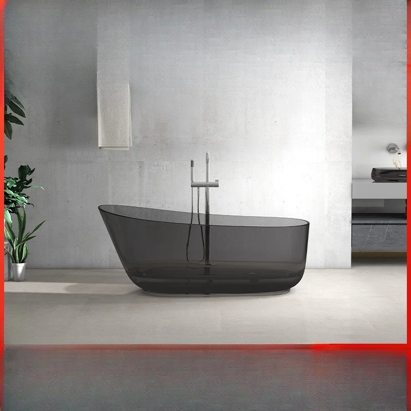 Freestanding transparent bathtub for home double color