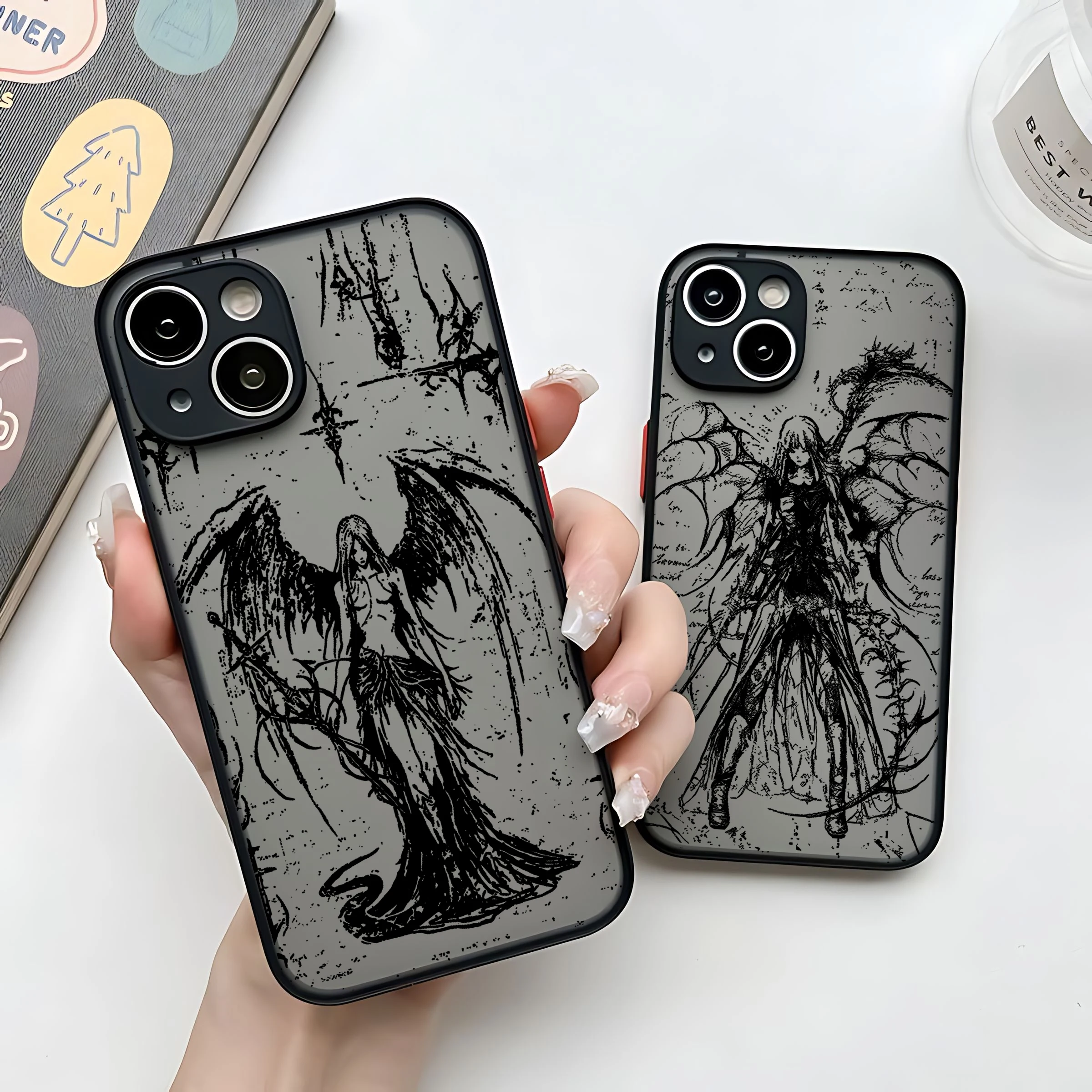 luxury bloodsacrifice Black Angel Death demon Phone Case For Samsung S25 S24 S23 S22 S21 S20 FE Note20 Note10 Plus Ultra Lite 5G