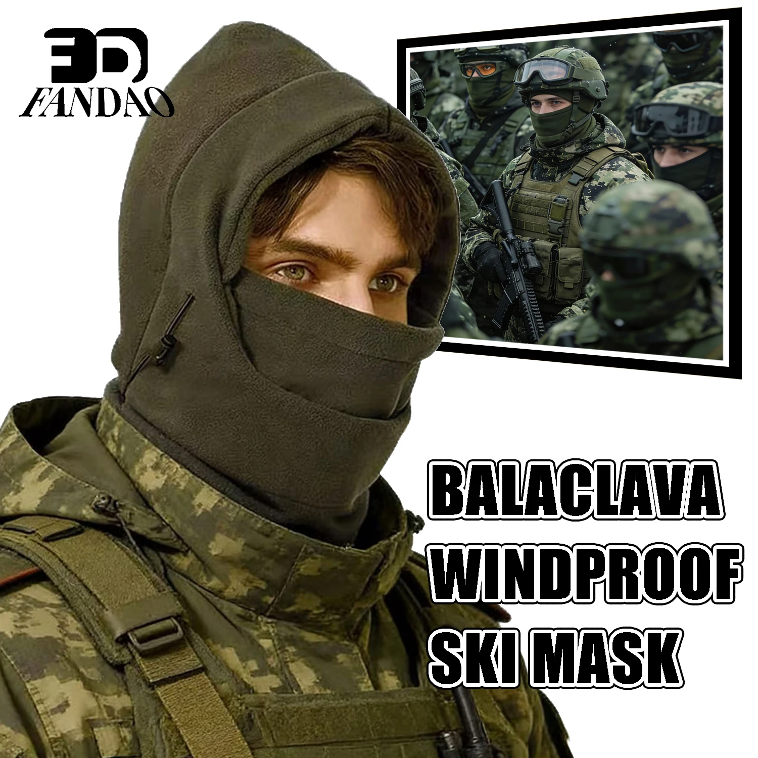 

Русская военная балаклава ветрозащитная, зимняя, флисовая, утепленная, с капюшоном, для защиты шеи, снуд, для активного отдыха, маска для лица